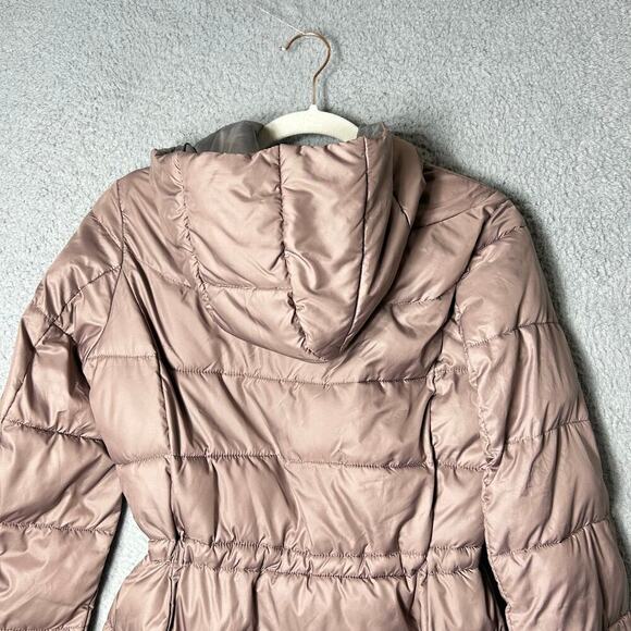 Kenneth Cole Reaction Coat Womens XS Dusty Mauve Hooded Puffer Jacket‎ Coat READ - Picture 7 of 12